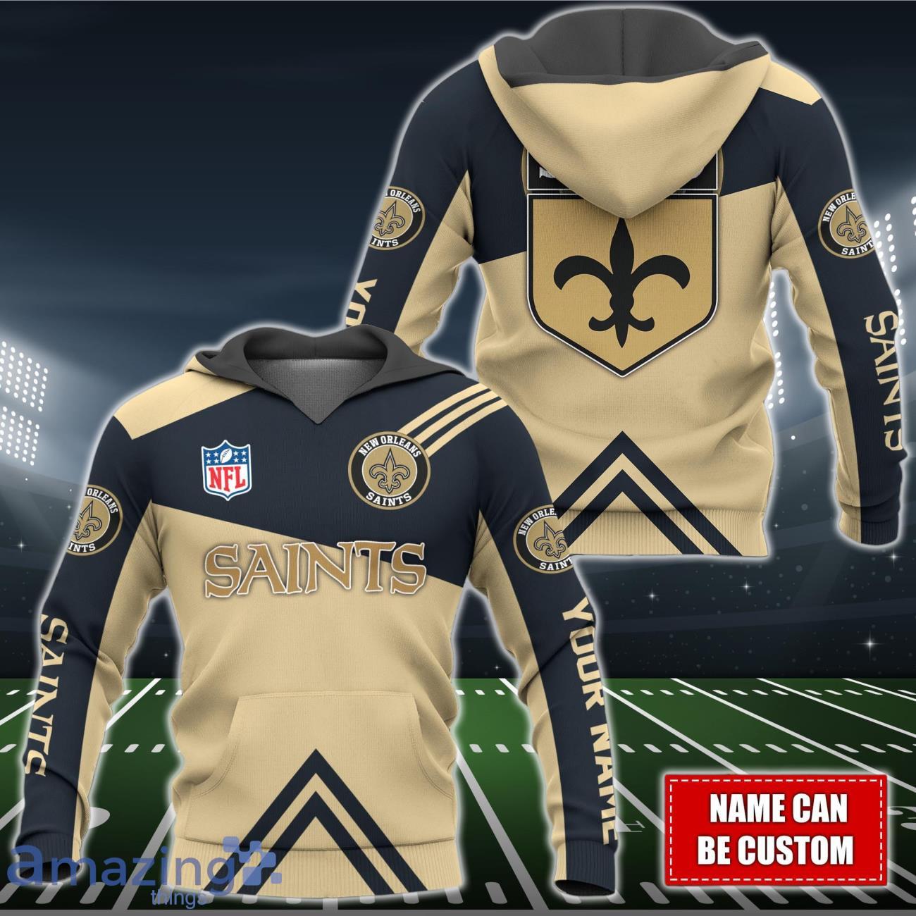 New Orleans Saints NFL 3D Shirt Hoodie Custom Name For Men Women image New Orleans Saints NFL 3D Shirt Hoodie Custom Name For Men Women Product Photo 1