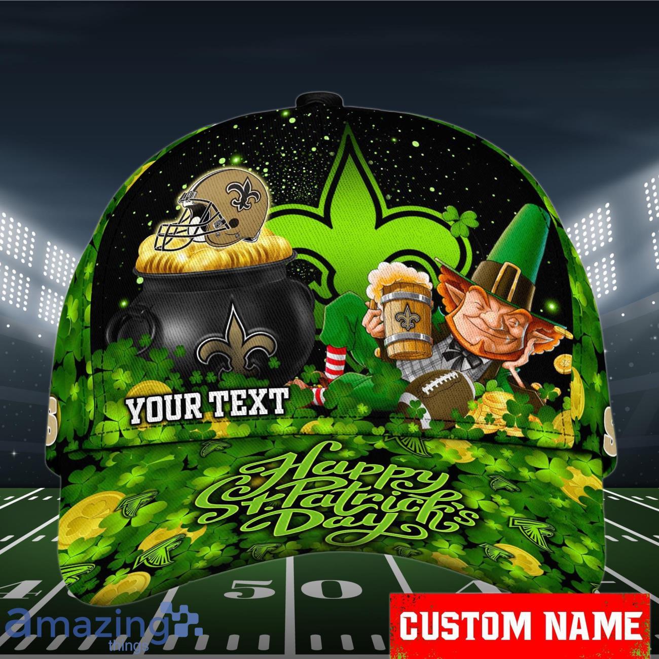 New Orleans Saints NFL Cap 3D Patrick's Day Custom Name For Fans Product Photo 1