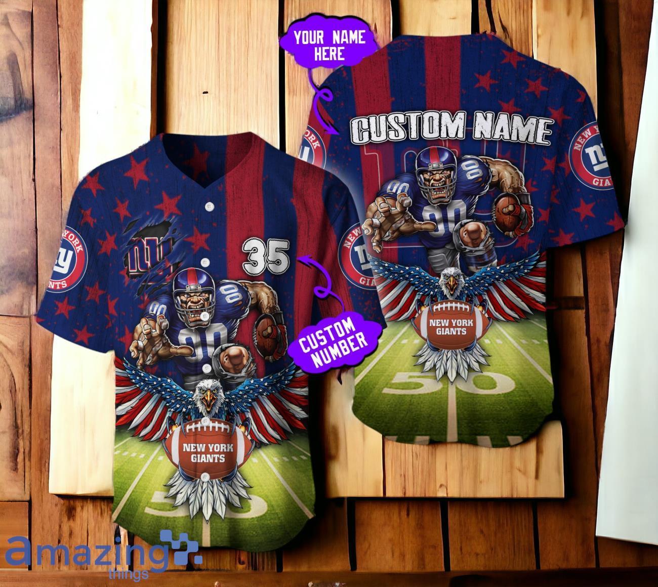 New York Giants 3D Eagle Custom Number & Name Baseball Jersey image New York Giants 3D Eagle Custom Number & Name Baseball Jersey Product Photo 1