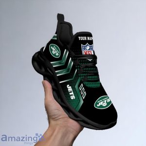 New York Jets Custom Name NFL Metal Style Design Max Soul Shoes Product Photo 2