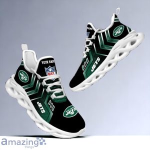 New York Jets Custom Name NFL Metal Style Design Max Soul Shoes Product Photo 3