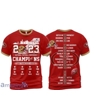 NFC Champions San Francisco 49ers 8 Times 3D Red Shirt Hoodie Product Photo 3