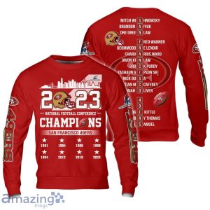 NFC Champions San Francisco 49ers 8 Times 3D Red Shirt Hoodie Product Photo 4