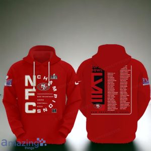 NFC Champions San Francisco 49ers Are All In Super Bowl LVIII 3D Red Shirt Hoodie Product Photo 1