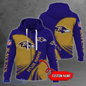 NFL Baltimore Ravens Custom Name Personalized T Shirt Hoodie Sweatshirt NFL Fans Gift Product Photo 2