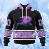 Nhl Anaheim Ducks Special Black And Lavender Hockey Fight Cancer Design Personalized Hoodie 3D All Over Print Attract Gift For Men And Women