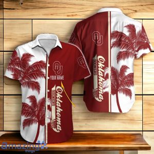 Oklahoma Sooners Hawaiian Shirt And Short Palm Tree Custom Name Product Photo 2