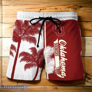 Oklahoma Sooners Hawaiian Shirt And Short Palm Tree Custom Name Product Photo 3