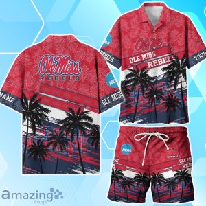 Ole Miss Rebels Sport Team Hawaiian Shirt & Short Vintage Tropical Custom Name Product Photo 1