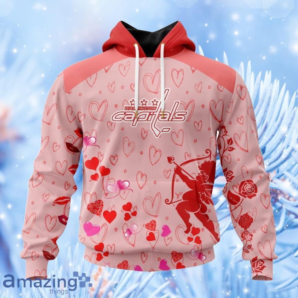 Personalized Nhl Washington Capitals New Design For Valentines Day Hoodie 3D All Over Print image Personalized Nhl Washington Capitals New Design For Valentines Day Hoodie 3D All Over Print Product Photo 1