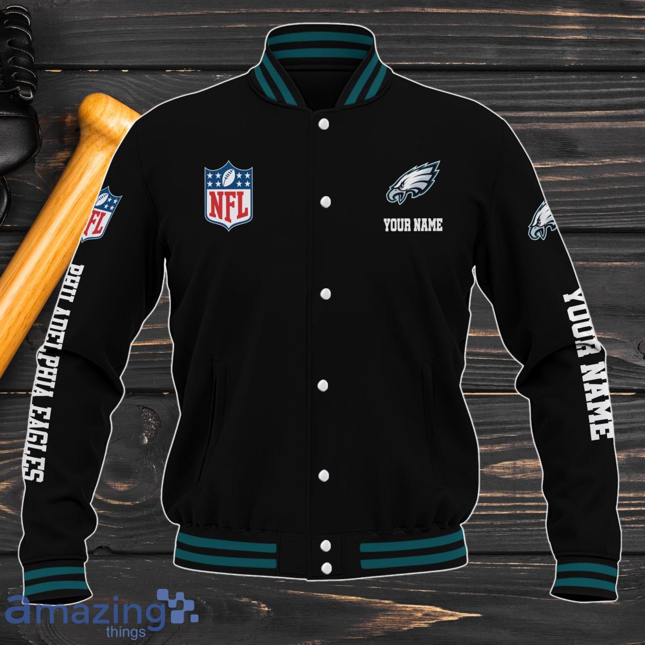 Philadelphia Eagles Baseball Jacket Custom Name Sport Gifts For Fans image Philadelphia Eagles Baseball Jacket Custom Name Sport Gifts For Fans Product Photo 2