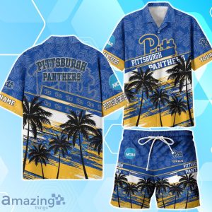 Pittsburgh Panthers Sport Team Hawaiian Shirt & Short Vintage Tropical Custom Name Product Photo 1