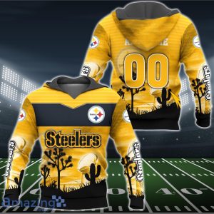 Pittsburgh Steelers 3D Shirt Hoodie All Over Print Custom Number & Name Product Photo 2