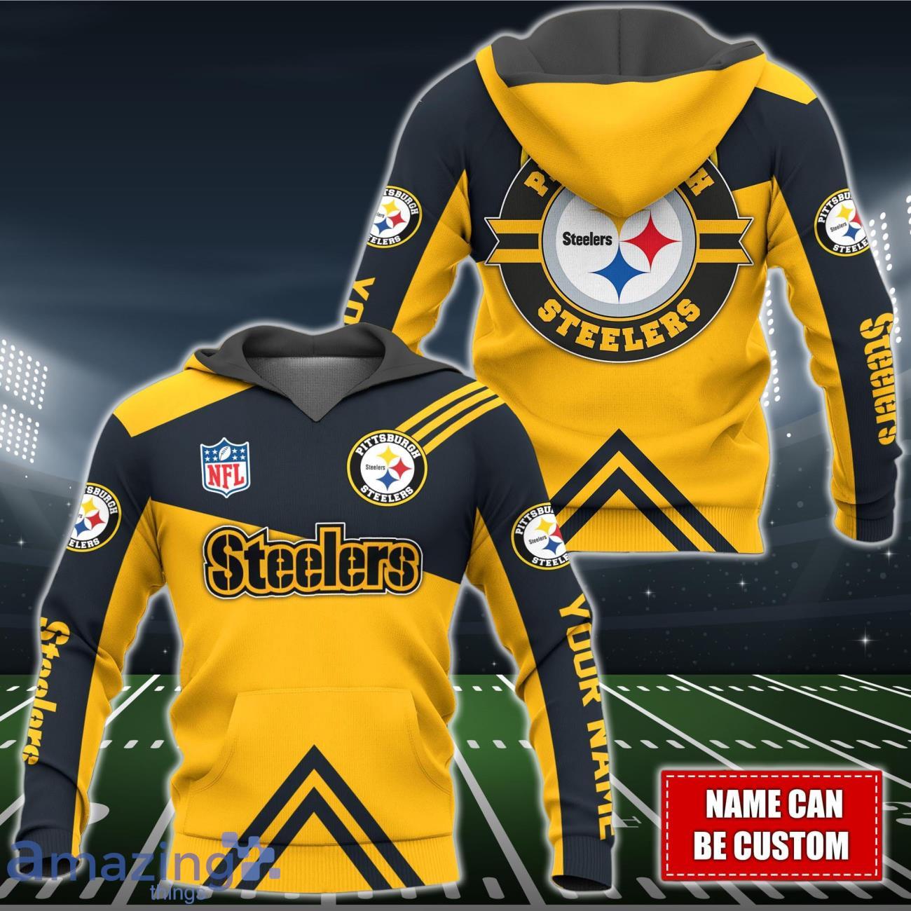 Pittsburgh Steelers NFL 3D Shirt Hoodie Custom Name For Men Women image Pittsburgh Steelers NFL 3D Shirt Hoodie Custom Name For Men Women Product Photo 1