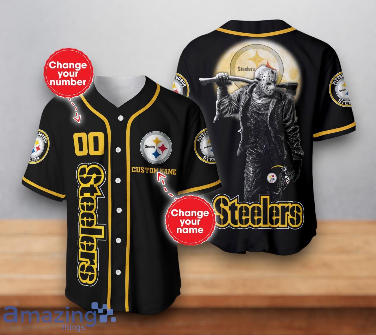 Pittsburgh Steelers NFL Custom Number & Name Baseball Jersey For Fans Product Photo 1