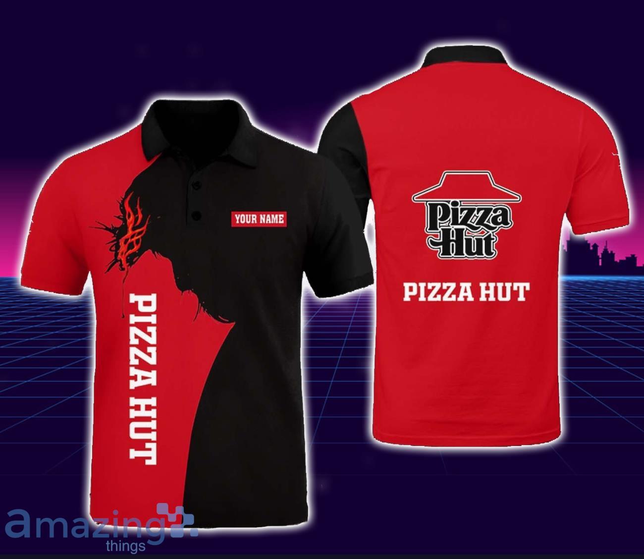Pizza Hut Jesus 3D Polo Shirt Golf Lover Gift Polo Shirt Custom Name image Pizza Hut Jesus 3D Polo Shirt Golf Lover Gift Polo Shirt Custom Name Product Photo 1