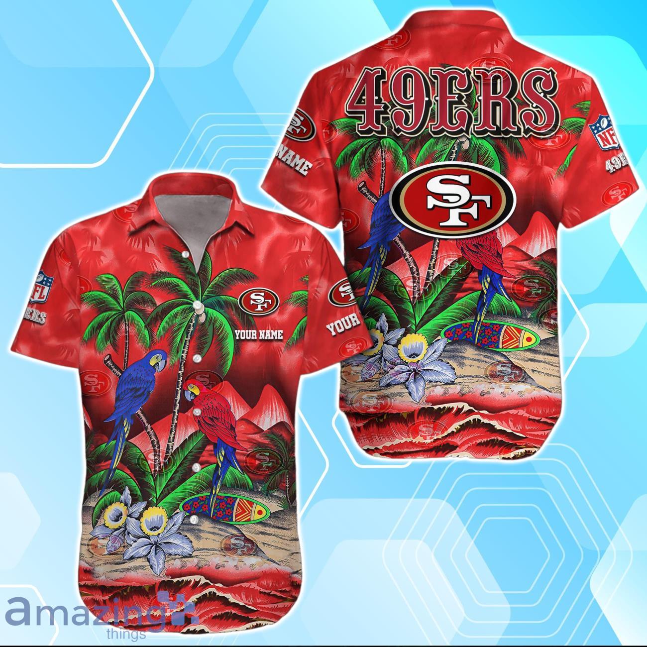 San Francisco 49ers Hawaiian Shirt Summer Gifts For Fans Custom Name image San Francisco 49ers Hawaiian Shirt Summer Gifts For Fans Custom Name Product Photo 1