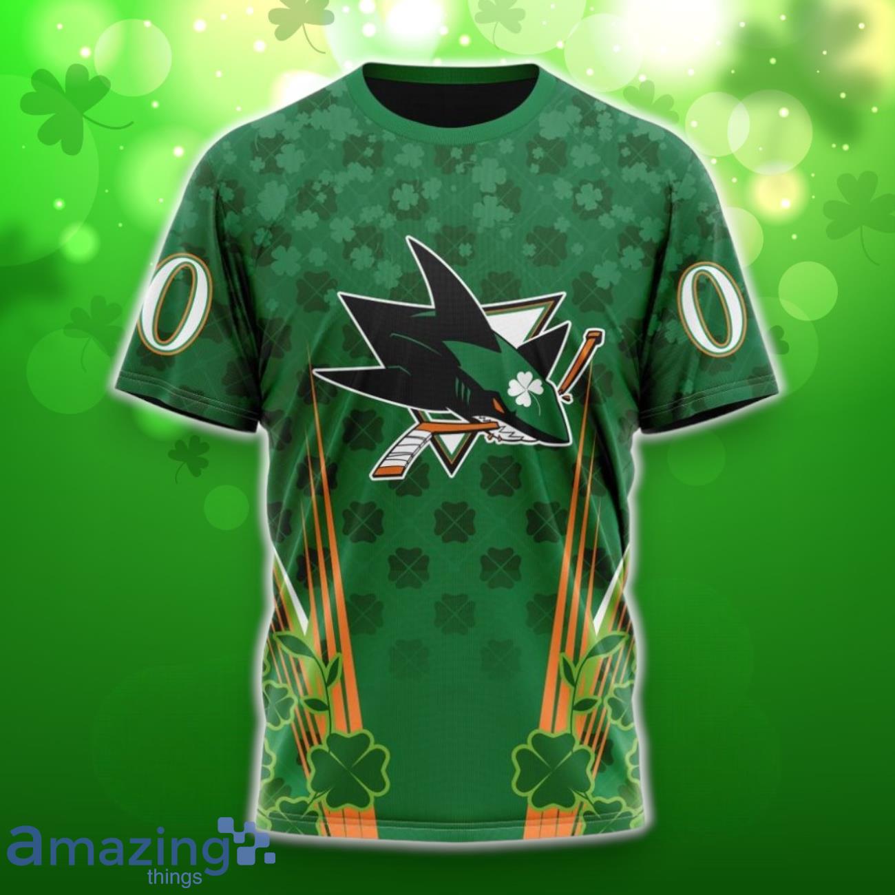 San Jose Sharks Full Green Design For St. Patrick’s Day 3D Shirt Hoodies Custom Number & Name image San Jose Sharks Full Green Design For St. Patrick’s Day 3D Shirt Hoodies Custom Number & Name Product Photo 6