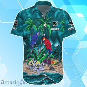 San Jose Sharks Hawaiian Shirt Summer Gifts For Fans Custom Name Product Photo 2