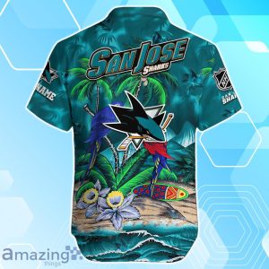 San Jose Sharks Hawaiian Shirt Summer Gifts For Fans Custom Name Product Photo 3