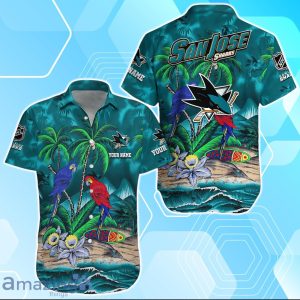 San Jose Sharks Hawaiian Shirt Summer Gifts For Fans Custom Name Product Photo 1