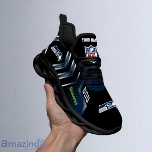 Seattle Seahawks Custom Name NFL Metal Style Design Max Soul Shoes Product Photo 2