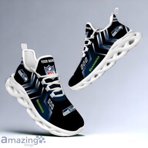 Seattle Seahawks Custom Name NFL Metal Style Design Max Soul Shoes Product Photo 3