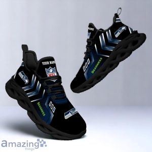 Seattle Seahawks Custom Name NFL Metal Style Design Max Soul Shoes Product Photo 4