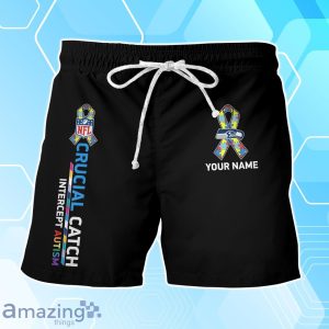 Seattle Seahawks Hawaiian Shirt & Short Crucial Catch Intercept Autism Custom Name Product Photo 3