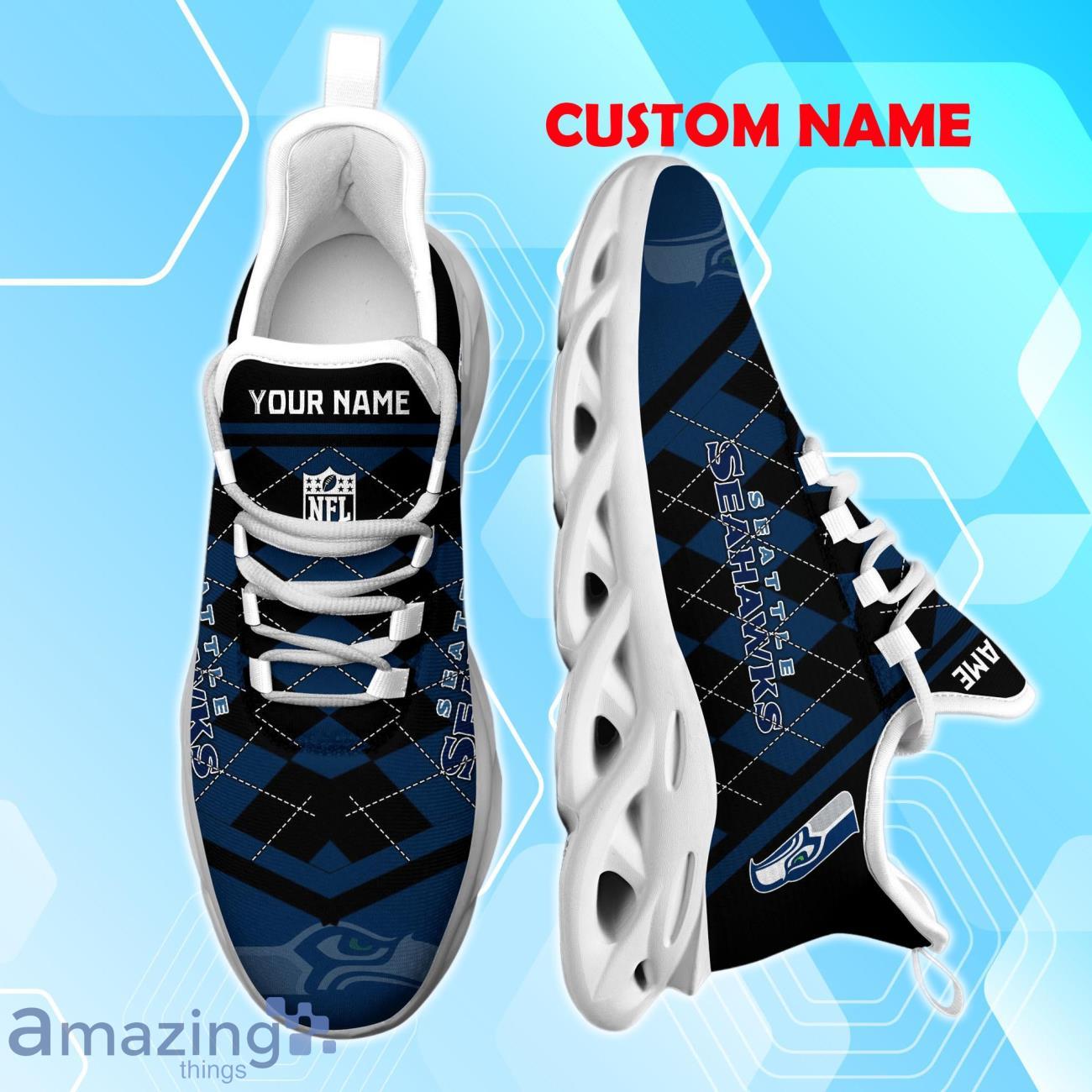 Seattle Seahawks Max Soul Shoes with Custom Name Option A New Trend for Fans image Seattle Seahawks Max Soul Shoes with Custom Name Option - A New Trend for Fans Product Photo 2