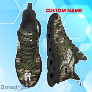 Seattle Seahawks NFL Max Soul Shoes Camo Design Custom Name Product Photo 2
