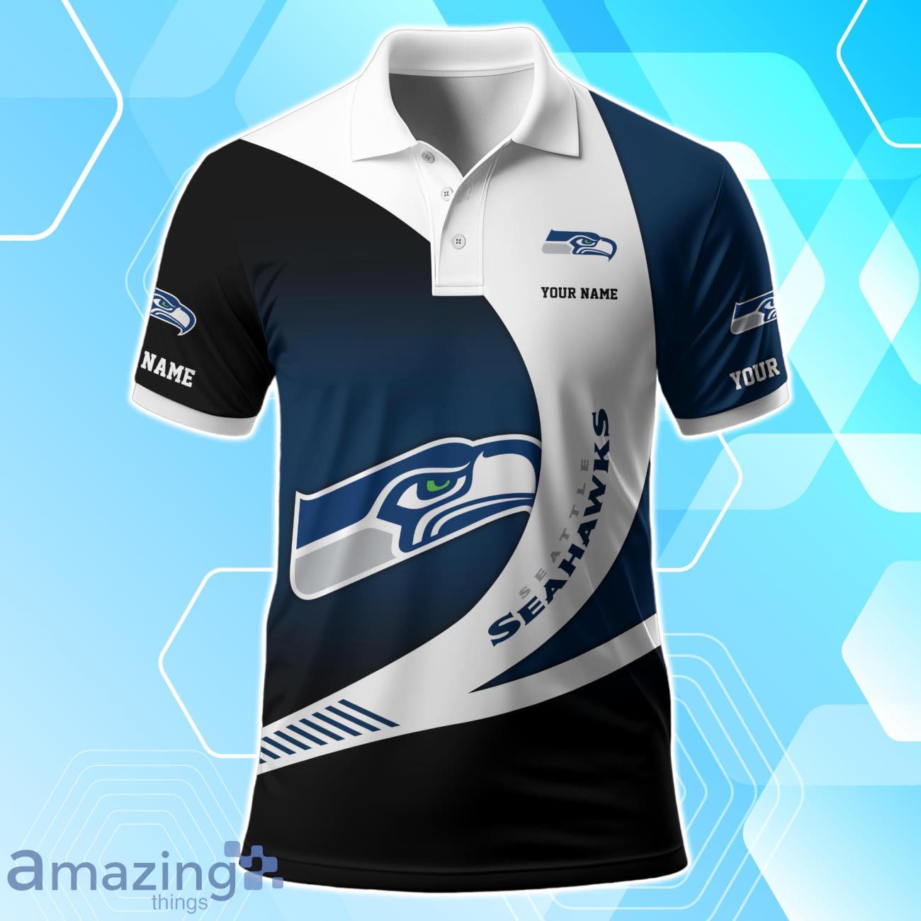 Seattle Seahawks Polo Shirt Custom Name Sport 3D Clothings For Fans image Seattle Seahawks Polo Shirt Custom Name Sport 3D Clothings For Fans Product Photo 2