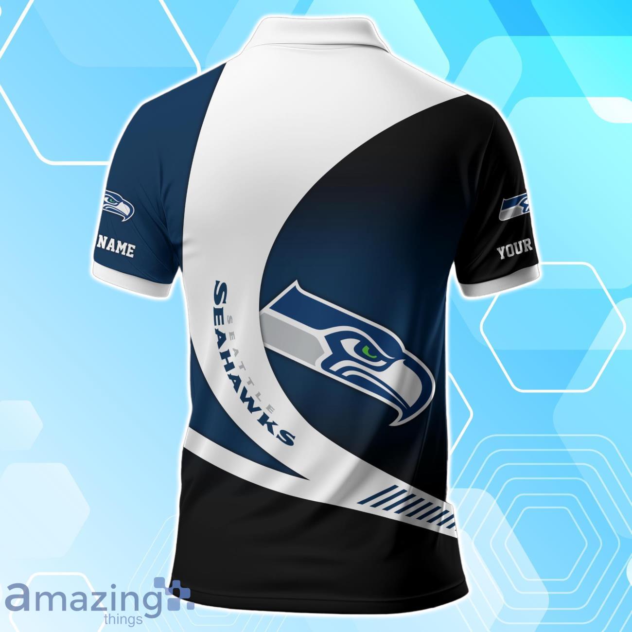 Seattle Seahawks Polo Shirt Custom Name Sport 3D Clothings For Fans image Seattle Seahawks Polo Shirt Custom Name Sport 3D Clothings For Fans Product Photo 3