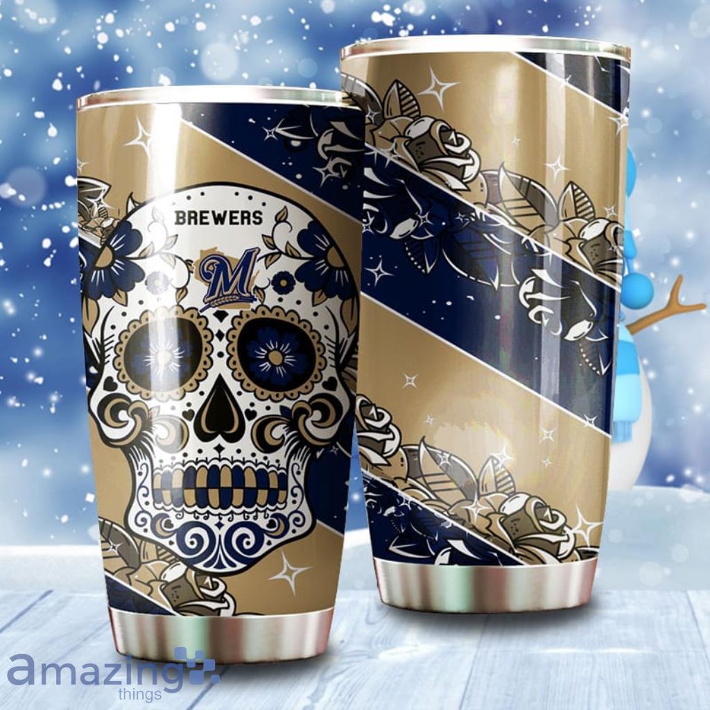 Skull Milwaukee Brewers MLB Tumbler 3D Printed image Skull Milwaukee Brewers MLB Tumbler 3D Printed Product Photo 1