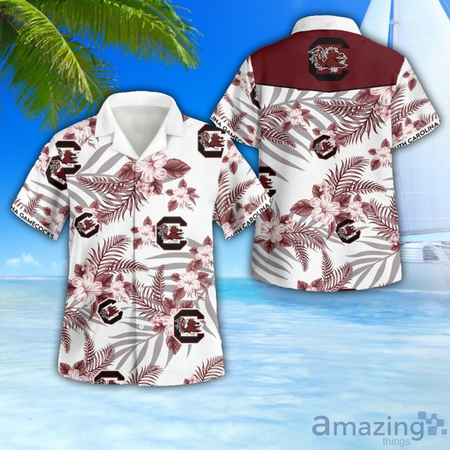 South Carolina Gamecocks Floral Red 2 3D Hawaiian Shirt New Gift For Summer Holiday image South Carolina Gamecocks Floral Red 2 3D Hawaiian Shirt New Gift For Summer Holiday Product Photo 1