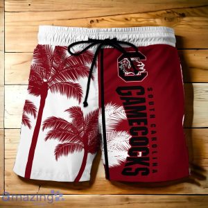 South Carolina Gamecocks Hawaiian Shirt And Short Palm Tree Custom Name Product Photo 3