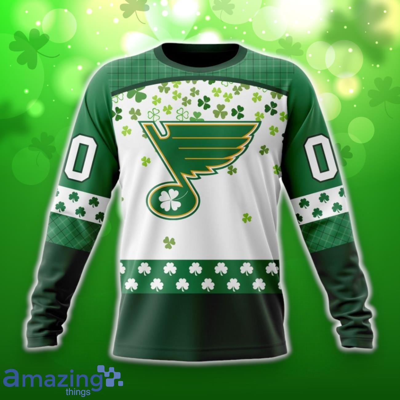 St. Louis Blues Special Design For St. Patrick Day 3D Shirt Hoodies Custom Number & Name image St. Louis Blues Special Design For St. Patrick Day 3D Shirt Hoodies Custom Number & Name Product Photo 4