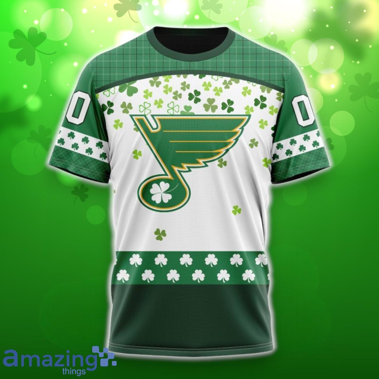 St. Louis Blues Special Design For St. Patrick Day 3D Shirt Hoodies Custom Number & Name image St. Louis Blues Special Design For St. Patrick Day 3D Shirt Hoodies Custom Number & Name Product Photo 6