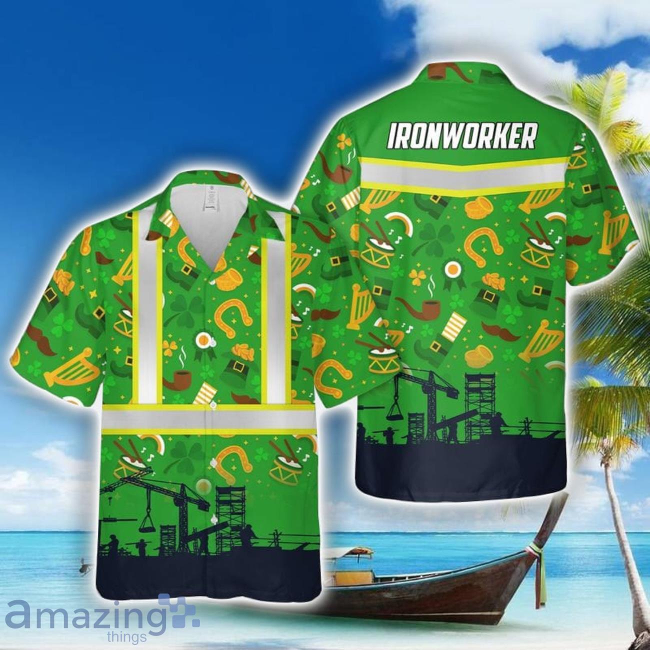 St Patrick's Day Gift Ironworker Hawaiian Shirt For Men Women image St Patrick's Day Gift Ironworker Hawaiian Shirt For Men Women