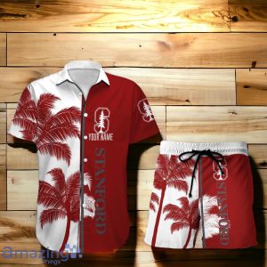 Stanford Cardinal Hawaiian Shirt And Short Palm Tree Custom Name Product Photo 1