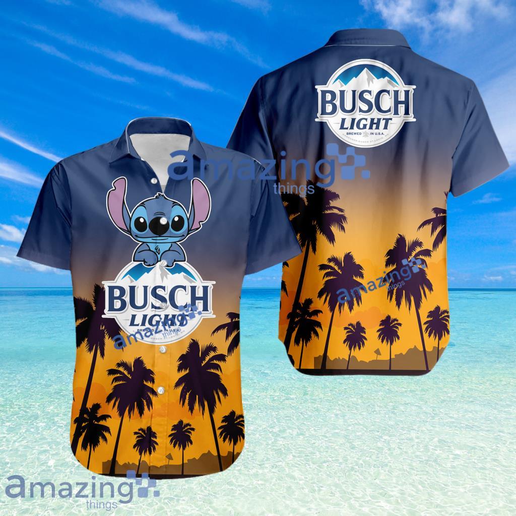 Stitch Busch Light Logo Button Down Hawaiian Shirt Tropical Beach Summer Bes Gift image Stitch Busch Light Logo Button Down Hawaiian Shirt Tropical Beach Summer Bes Gift Product Photo 1