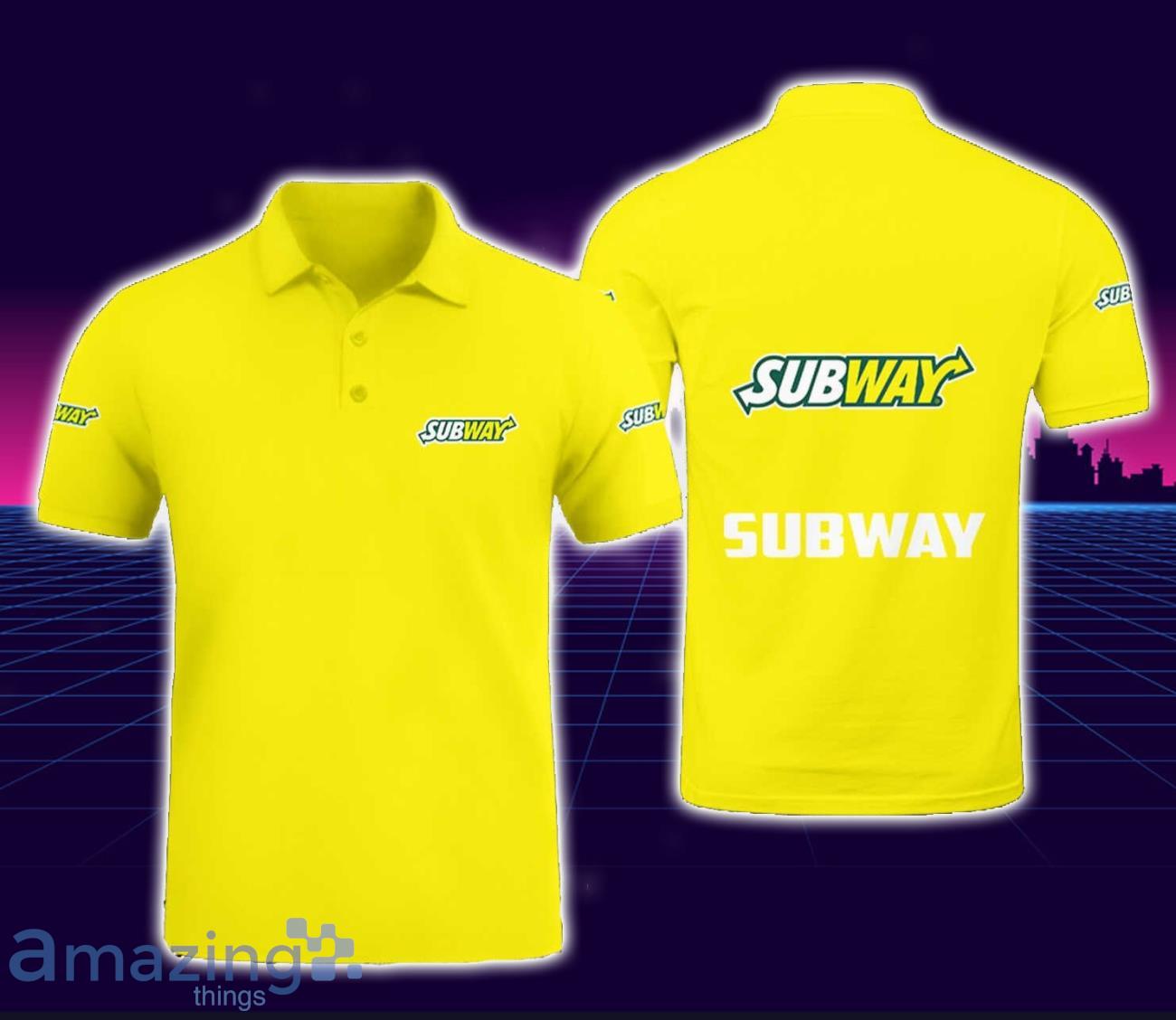 Subway 3D Polo Shirt Golf Lover Gift Yellow Polo Shirt For Men Women image Subway 3D Polo Shirt Golf Lover Gift Yellow Polo Shirt For Men Women Product Photo 1