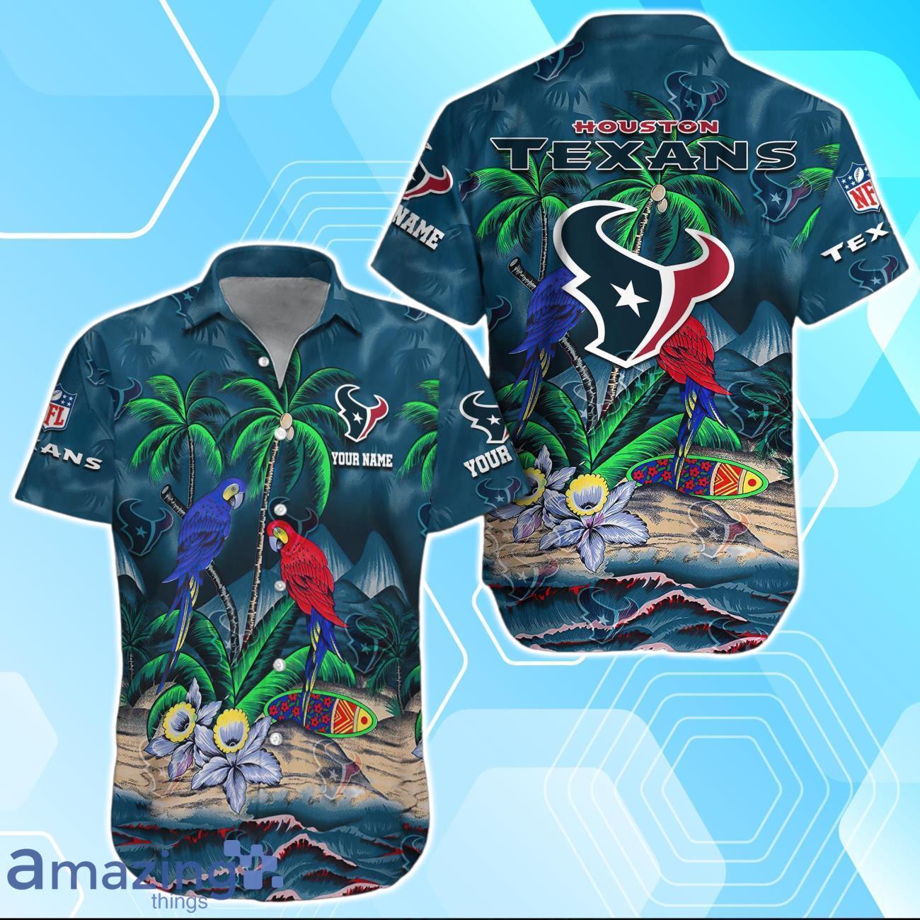 Houston Texans Hawaiian Shirt Summer Gifts For Fans Custom Name image Houston Texans Hawaiian Shirt Summer Gifts For Fans Custom Name Product Photo 1