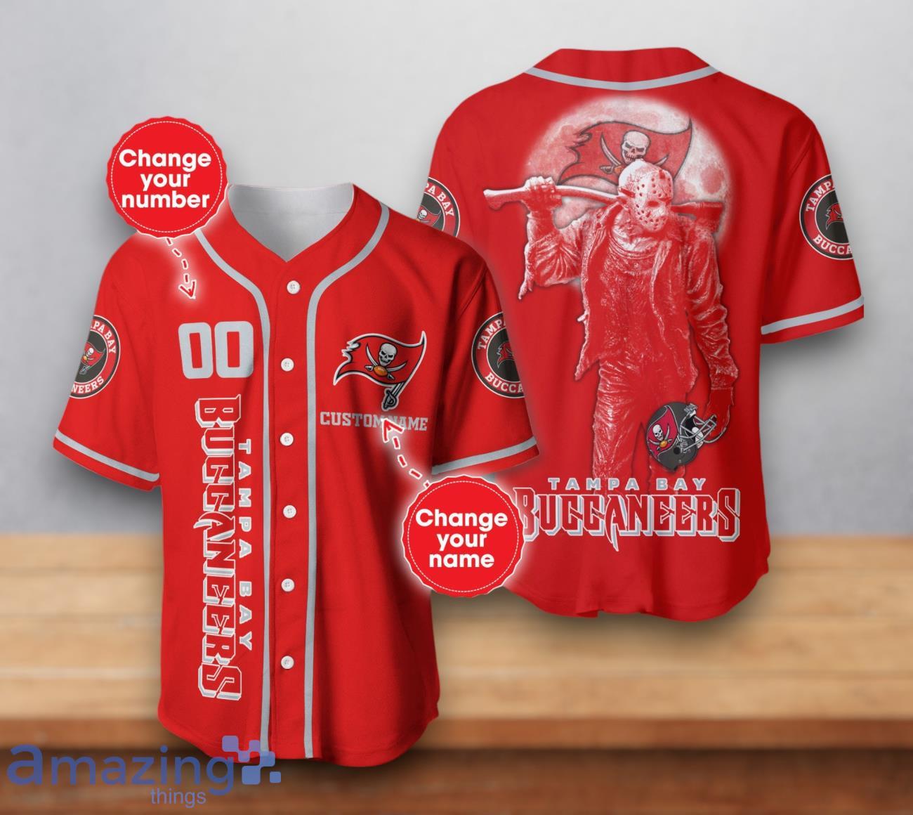 Tampa Bay Buccaneers NFL Custom Number & Name Baseball Jersey For Fans Product Photo 1