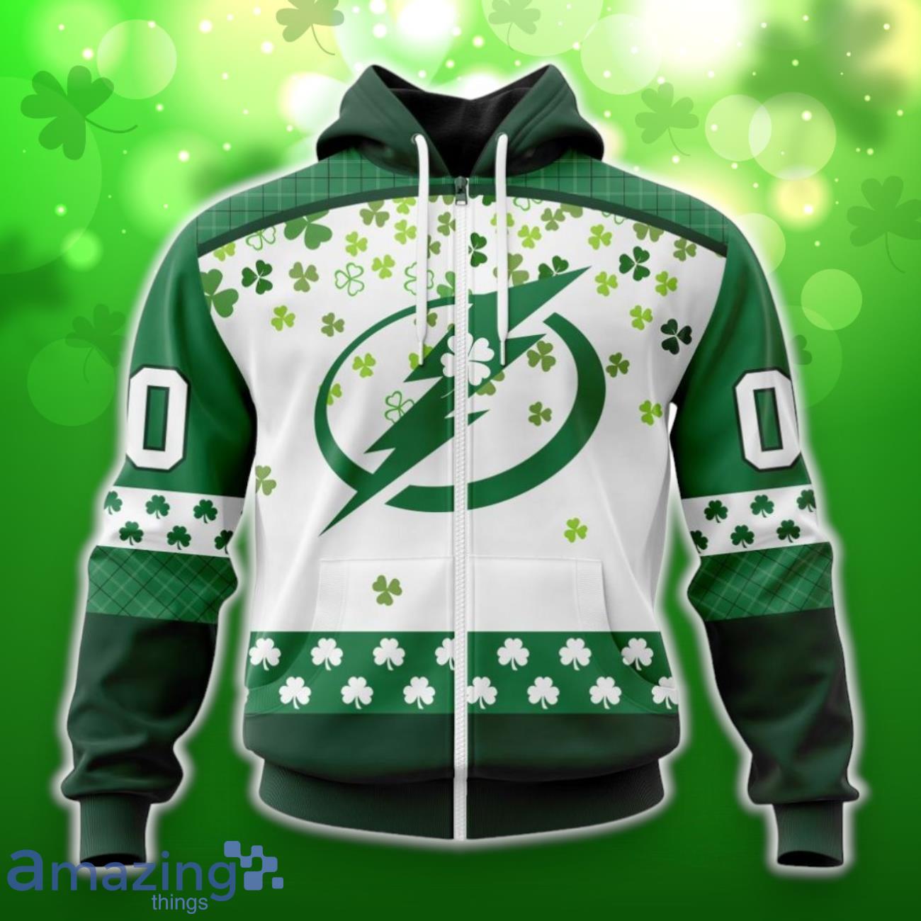 Tampa Bay Lightning Special Design For St. Patrick Day 3D Shirt Hoodies Custom Number & Name image Tampa Bay Lightning Special Design For St. Patrick Day 3D Shirt Hoodies Custom Number & Name Product Photo 2