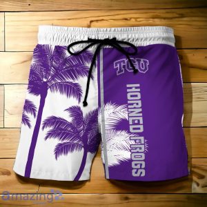 TCU Horned Frogs Hawaiian Shirt And Short Palm Tree Custom Name Product Photo 3