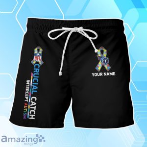 Tennessee Titans Hawaiian Shirt & Short Crucial Catch Intercept Autism Custom Name Product Photo 3