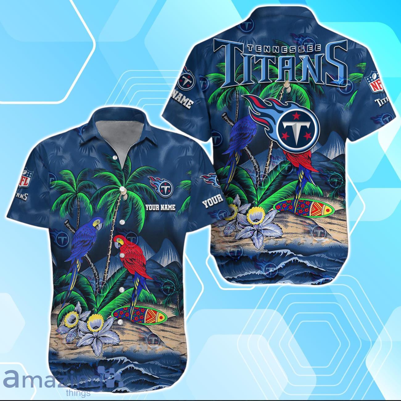 Tennessee Titans Hawaiian Shirt Summer Gifts For Fans Custom Name image Tennessee Titans Hawaiian Shirt Summer Gifts For Fans Custom Name Product Photo 1