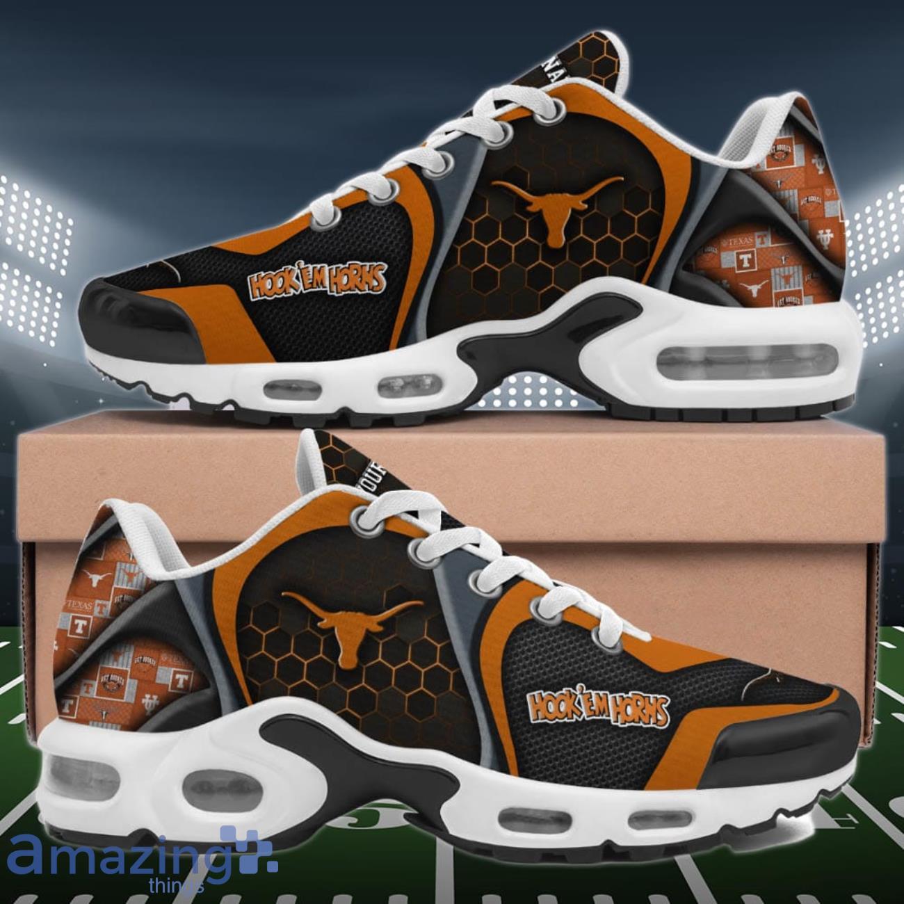 Texas Longhorns Air Cushion Sports Shoes Custom Name Gifts For Football Fan image Texas Longhorns Air Cushion Sports Shoes Custom Name Gifts For Football Fan Product Photo 1