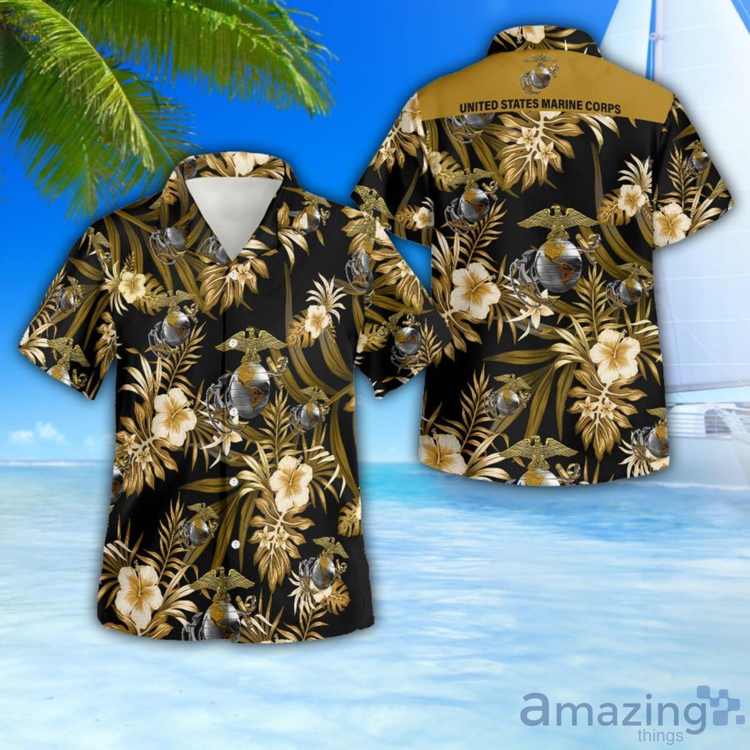 Us Marine Corps 3D Hawaiian Shirt New Gift For Summer Holiday image Us Marine Corps 3D Hawaiian Shirt New Gift For Summer Holiday Product Photo 1